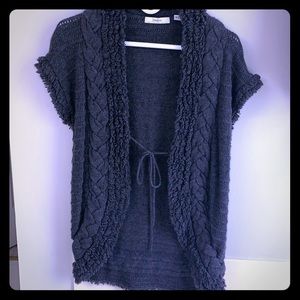 Neiman Marcus 100% Cashmere Tie Sweater